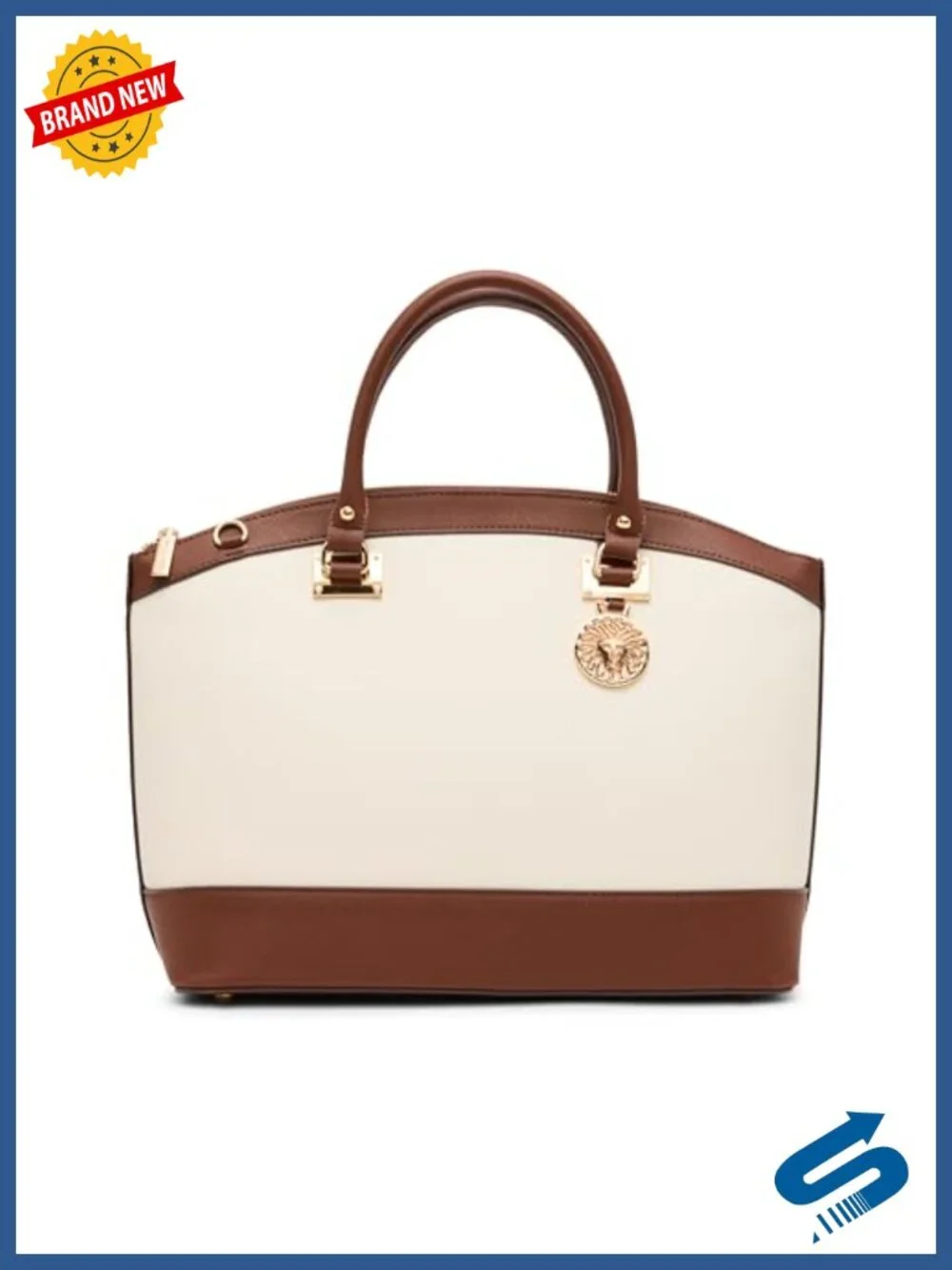 Top Handle Satchel with Convertible Strap, Polyester Lining, PVC Exterior